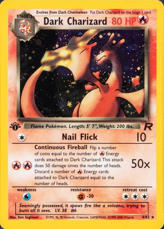 2000 Pokemon Rocket Dark Charizard-Holo #4 TCG Card
