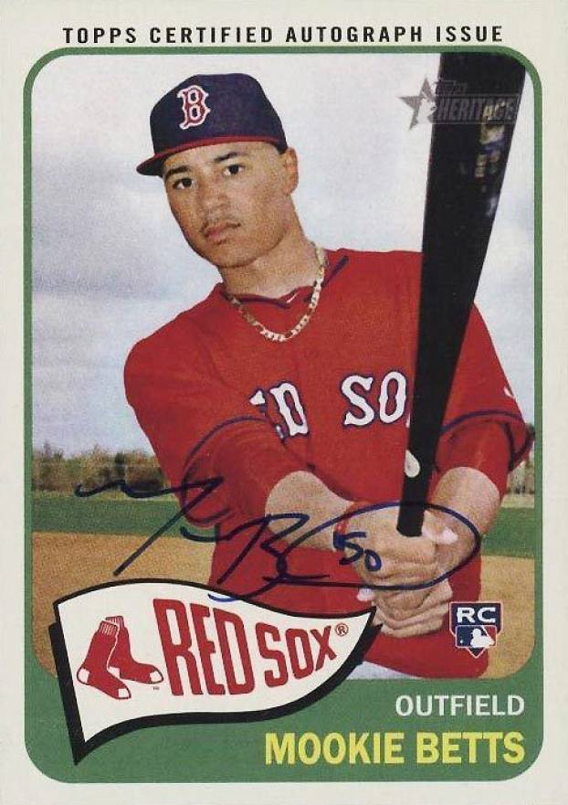 2014 Topps Heritage Real One Autographs Mookie Betts #MB Baseball Card