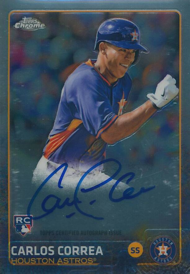 2015 Topps Chrome Autograph Rookies Carlos Correa #AR-CC Baseball Card
