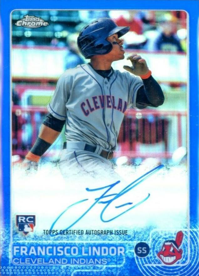 2015 Topps Chrome Autograph Rookies Francisco Lindor #AR-FL Baseball Card