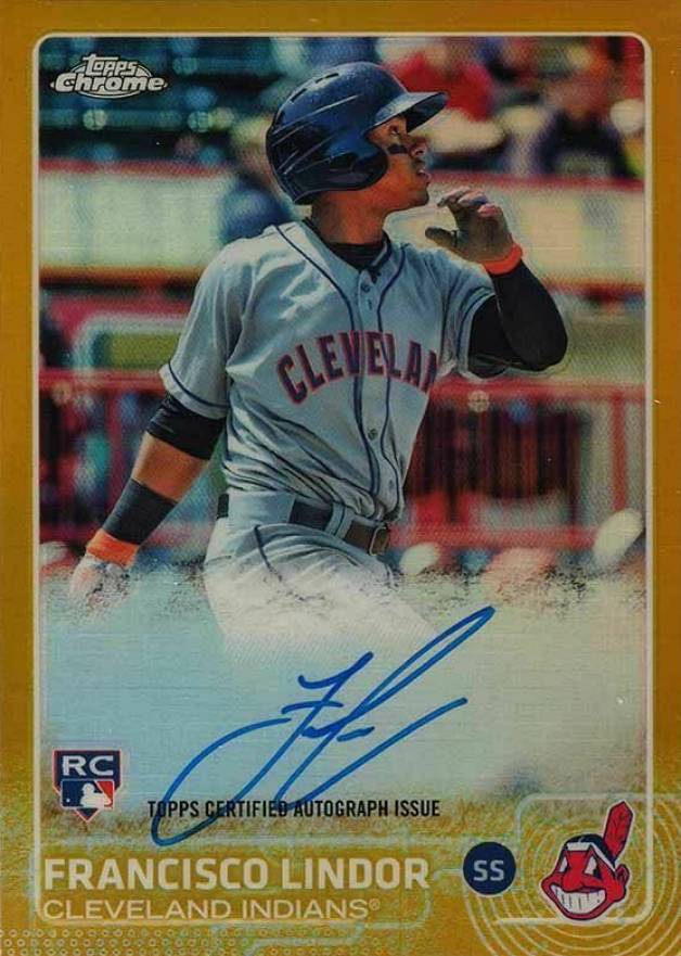 2015 Topps Chrome Autograph Rookies Francisco Lindor #AR-FL Baseball Card