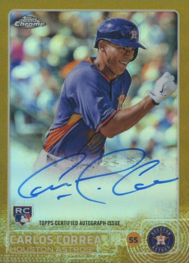 2015 Topps Chrome Autograph Rookies Carlos Correa #AR-CC Baseball Card