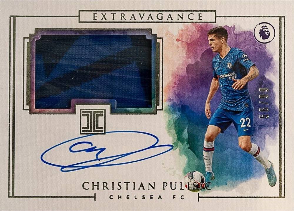 2019 Panini Impeccable Premier League Extravagance Patch Autographs Christian Pulisic #EXCP Soccer Card