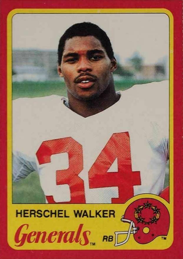 1985 Topps USFL Generals-Perforated Herschel Walker #8 Football Card
