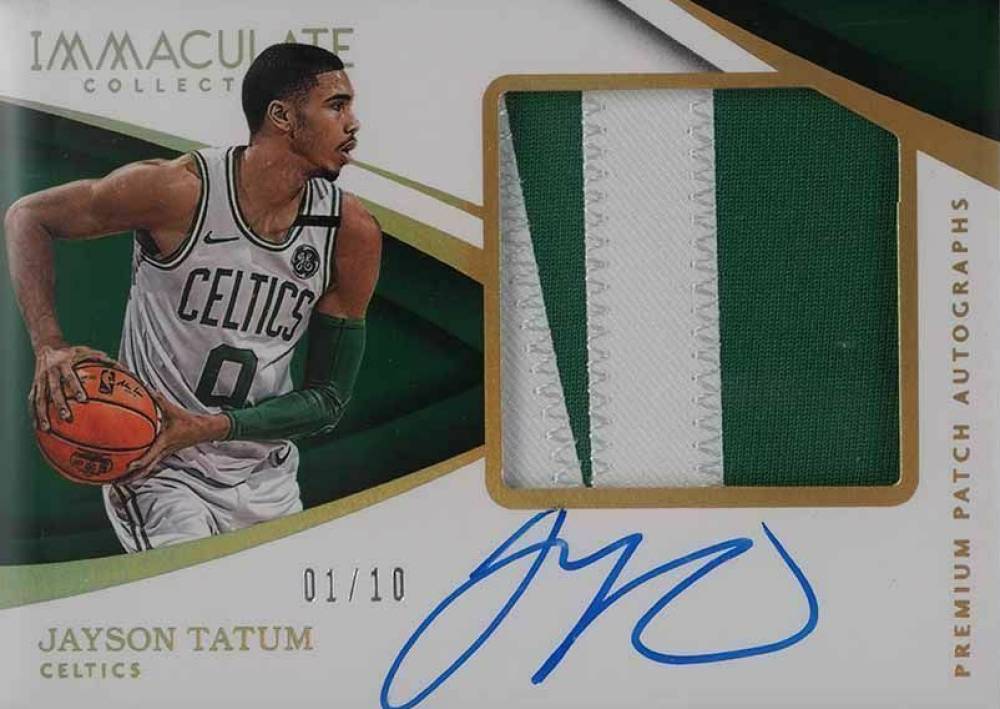 2017 Panini Immaculate Collection Premium Patch Autograph Jayson Tatum #JTT Basketball Card
