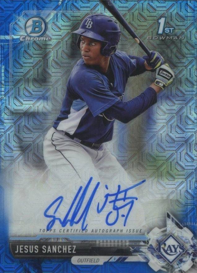 2017 Bowman Chrome Prospect Autograph Jesus Sanchez #JS Baseball Card