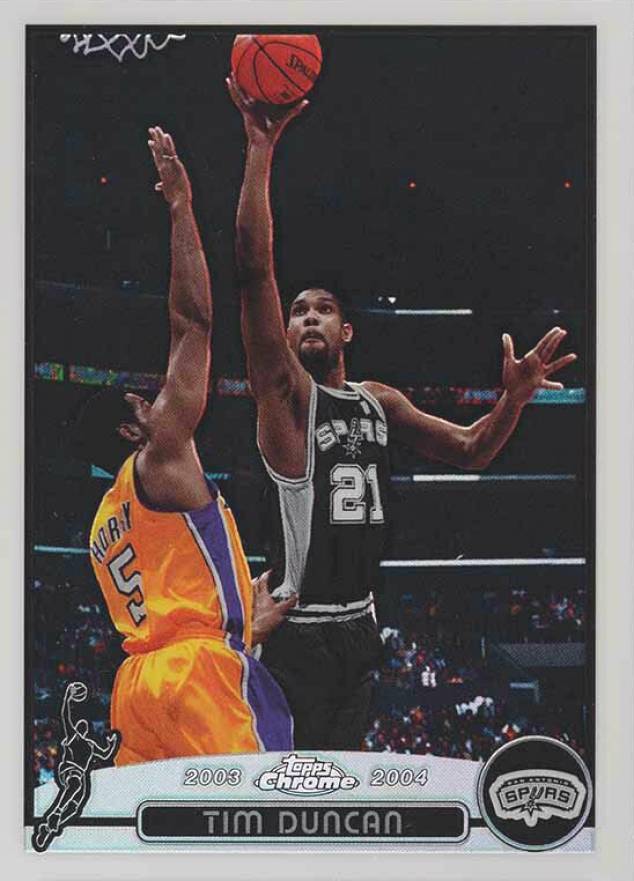 2003 Topps Chrome Tim Duncan #21 Basketball Card