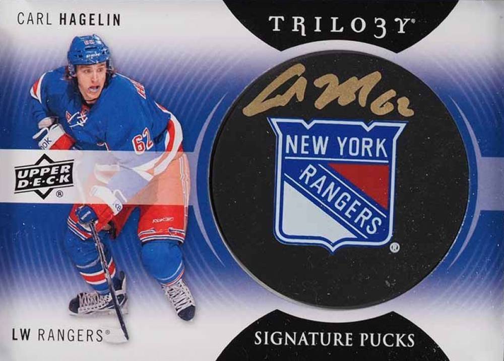 2013 Upper Deck Trilogy Signature Pucks Carl Hagelin #SP-CA Hockey Card