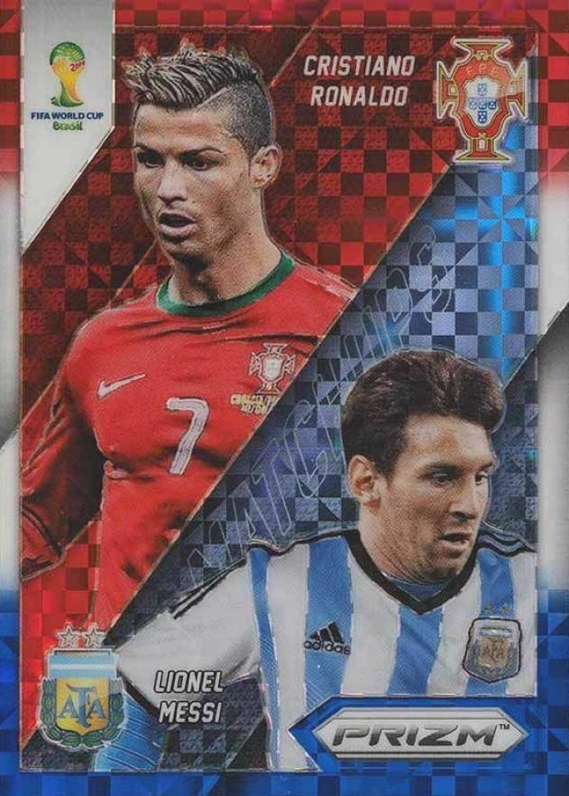 2014 Panini Prizm World Cup Matchups Cristiano Ronaldo/Lionel Messi #19 Soccer Card