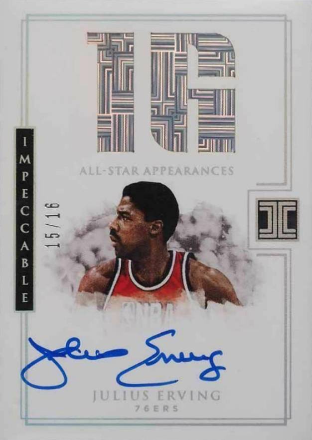 2017 Panini Impeccable All-Stars Autographs Julius Erving #JEV Basketball Card