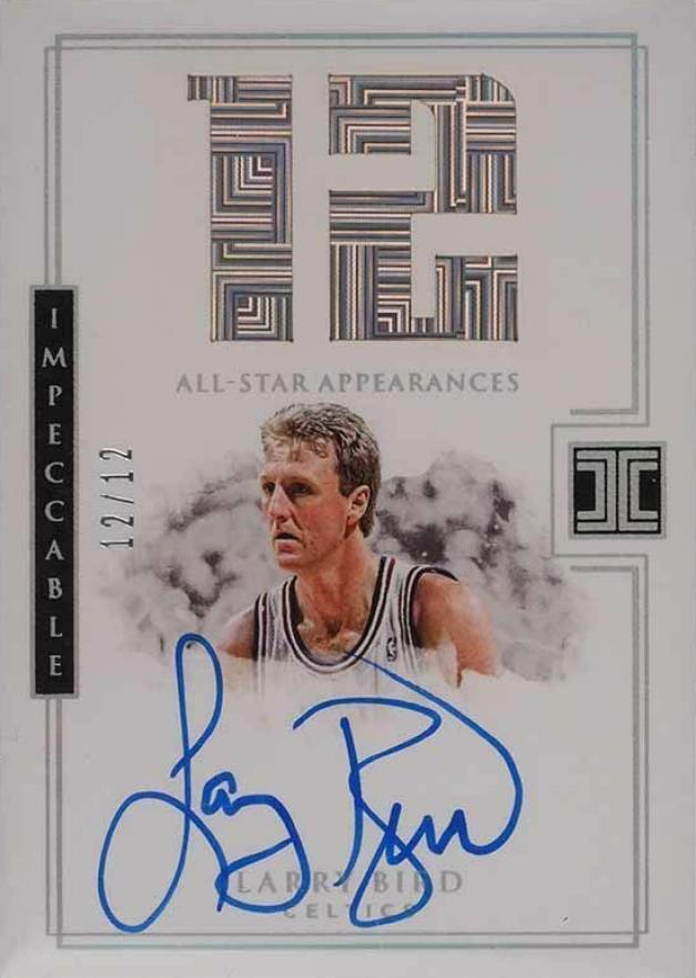 2017 Panini Impeccable All-Stars Autographs Larry Bird #LBD Basketball Card