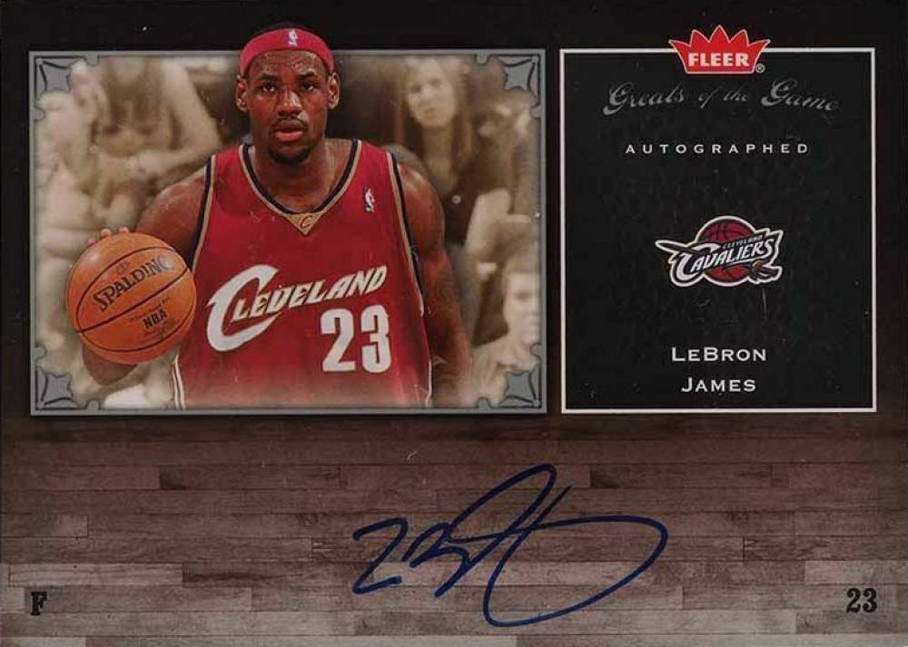 2005 Fleer Greats of the Game Autographs LeBron James #GG-LJ Basketball Card