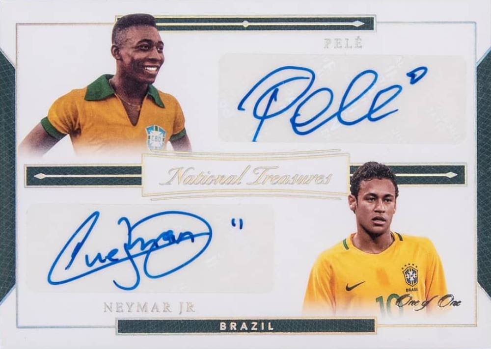 2018 Panini National Treasures Dual Signatures Neymar Jr./Pele #DU-PN Soccer Card