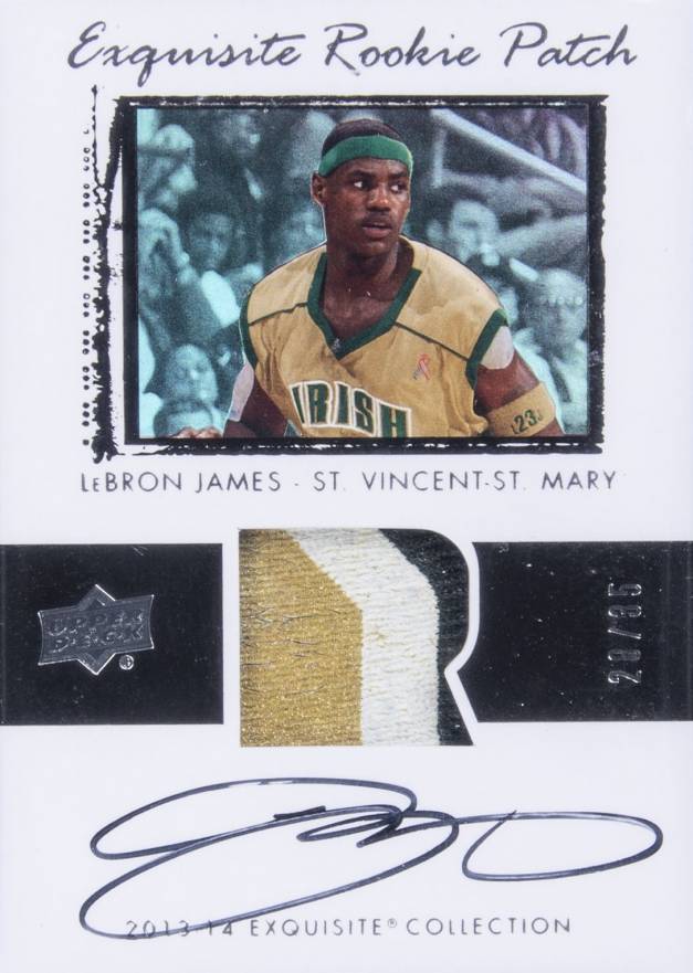 2013 Upper Deck Exquisite Collection Lebron James '03 Tribute Patch Autograph LeBron James #78-LJ Basketball Card