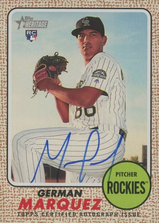 2017 Topps Heritage Real One Autographs German Marquez #GM Baseball Card