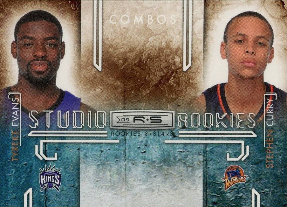 2009 Panini Rookies & Stars Studio Combo Rookies Stephen Curry/Tyreke Evans #9 Basketball Card