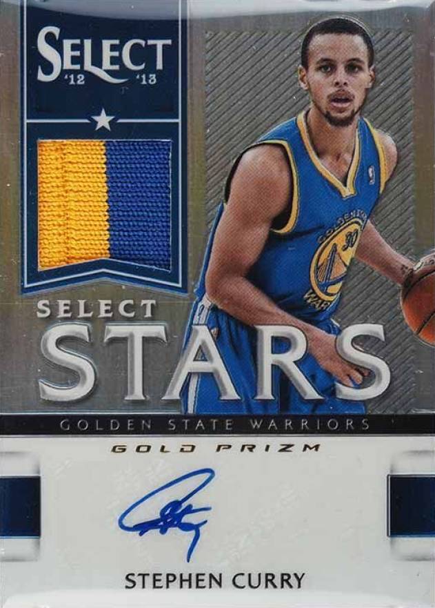 2012 Panini Select Select Stars Jersey Autographs Stephen Curry #19 Basketball Card