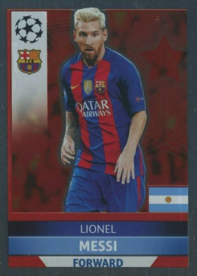 2016 Topps UEFA Champions League Stickers Lionel Messi #FCB3 Soccer Card