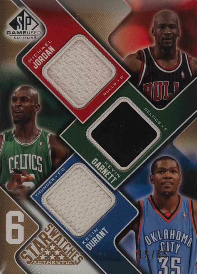 2009 SP Game Used 6 Star Swatches Julius Erving/Kevin Durant/Kevin Garnett/Kobe Bryant/LeBron James/Michael Jordan # Basketball Card